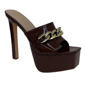 CATHY DIN / Kaiaa-7 / Brown Patent Leather / Platform / High Heel / Sandals With